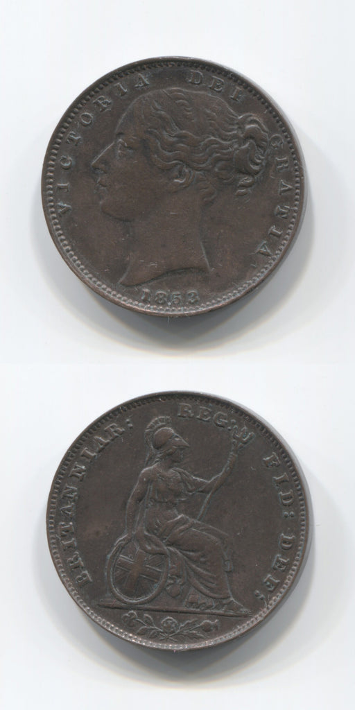 1853 WW Raised Farthing AUNC