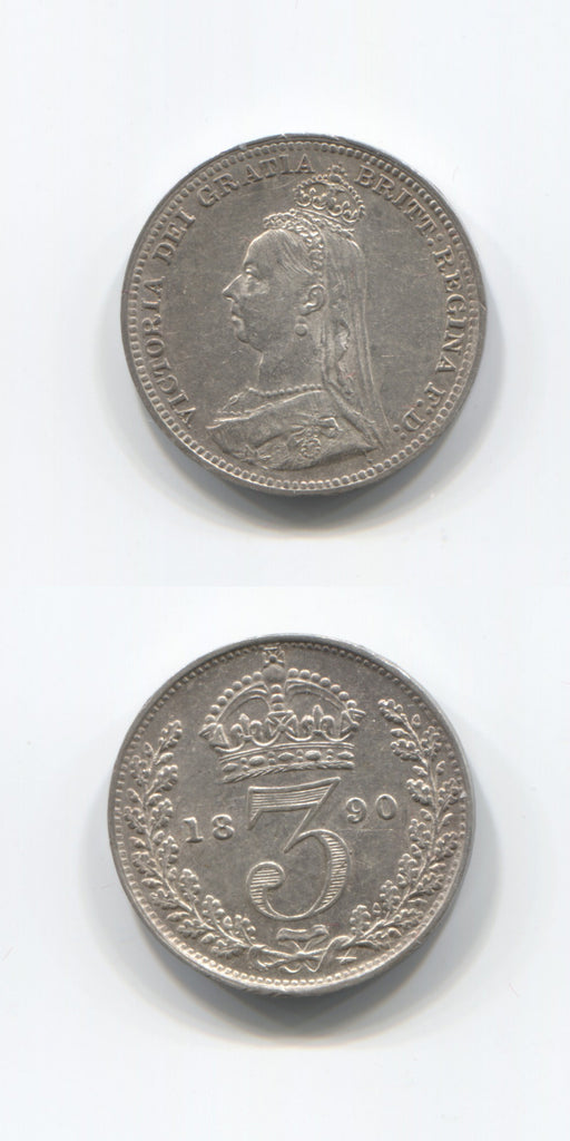 1890 Threepence AUNC