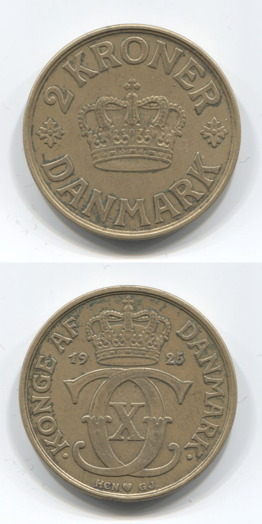 1925 Denmark 2 Kroner GVF