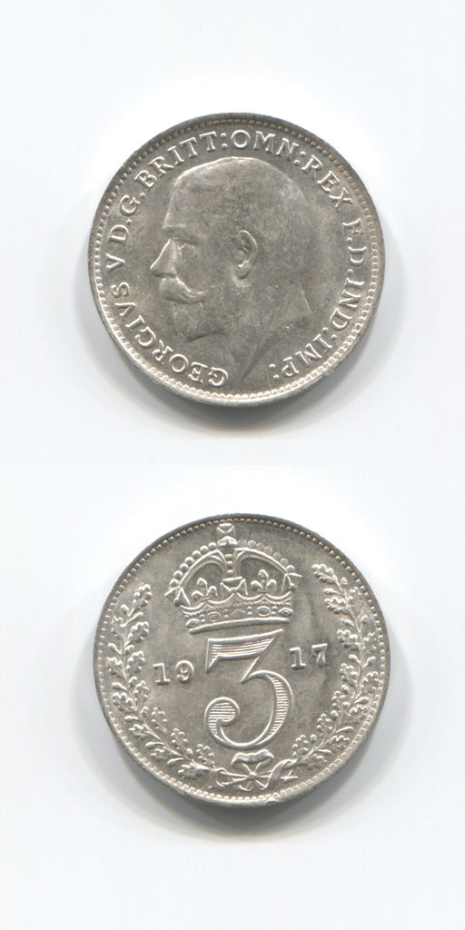 1917 Silver Threepence UNC/BU