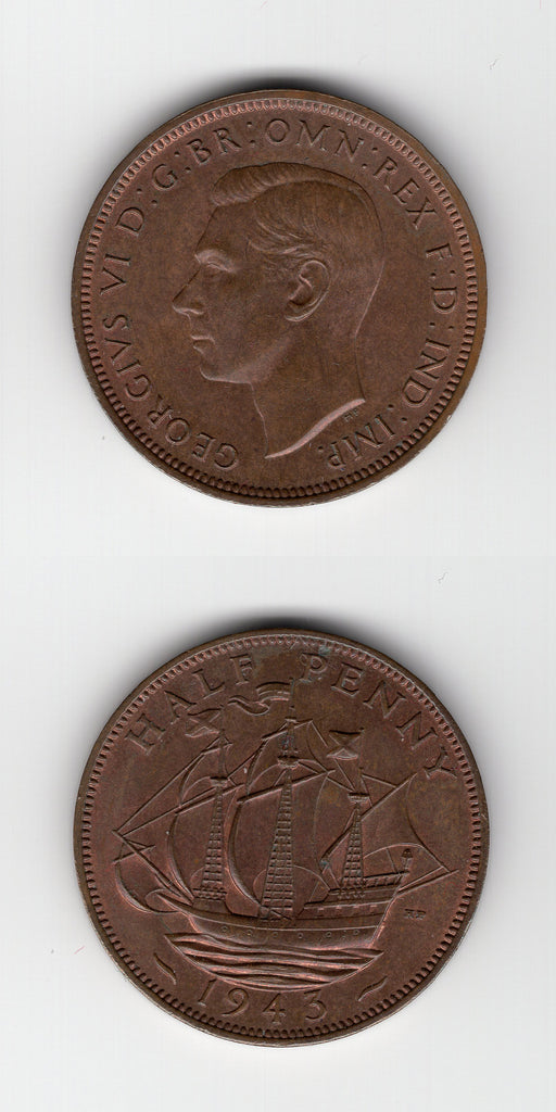 1943 Halfpenny UNC