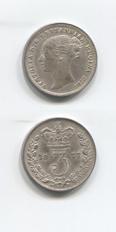 1877 Threepence UNC