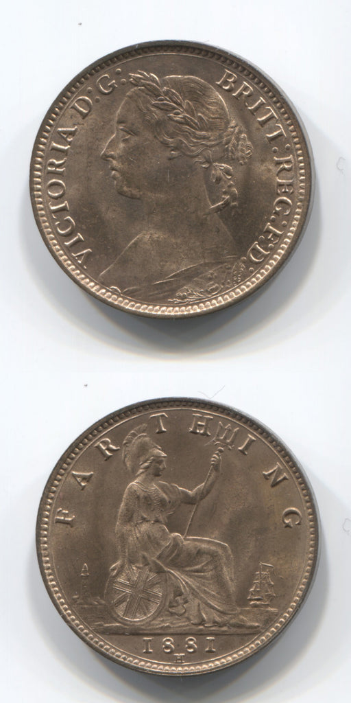 1881 H Farthing BU