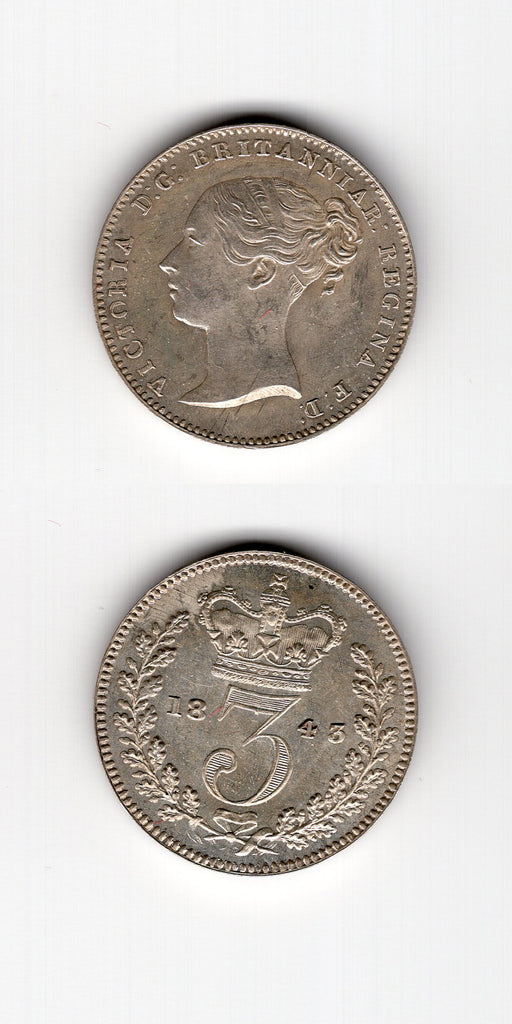 1843 Theepence  UNC