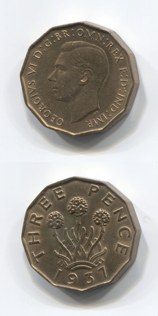 1937 Brass Threepence UNC