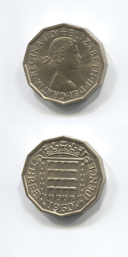 1960 Brass Threepence BU/UNC
