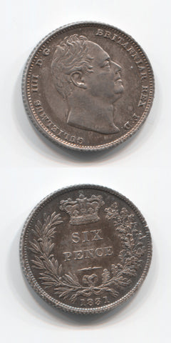 1831 Sixpence AUNC/UNC