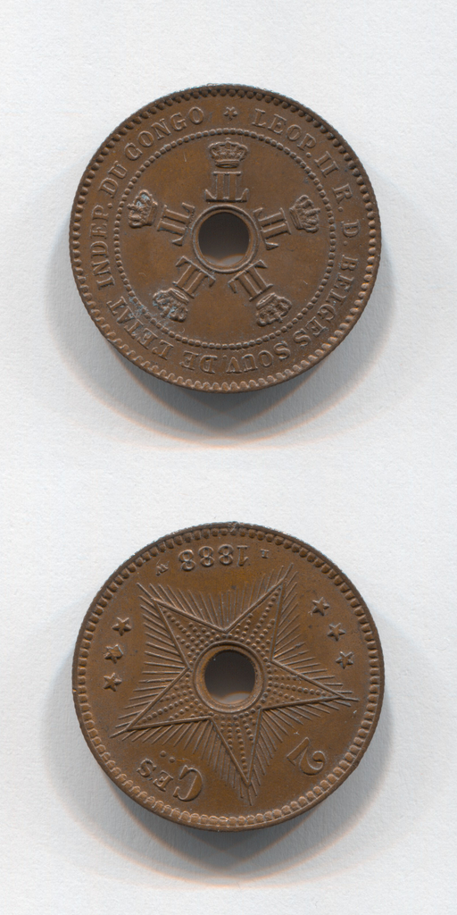 1888 Congo Free State 2 Centimes UNC