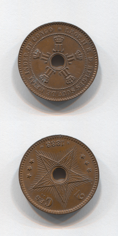 1888 Congo Free State 2 Centimes UNC