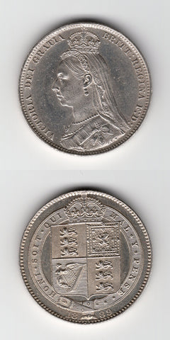 1889 Shilling BU