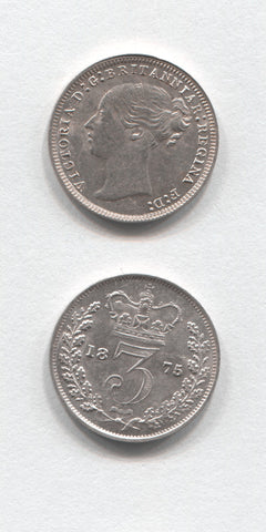 1875 Silver Threepence BU