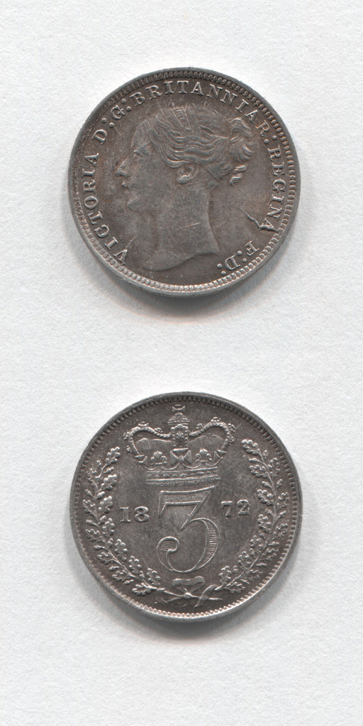 1872 Silver Threepence GEF