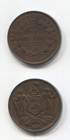 1882 H. British North Borneo One Cent VF