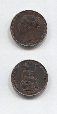 1839 Bronze Proof Farthing AUNC