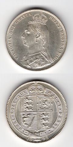 1892 Shilling BU