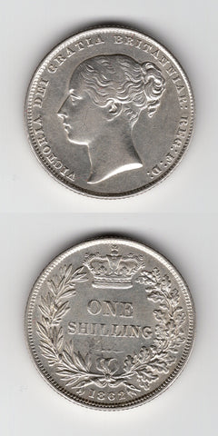 1862 Shilling AUNC