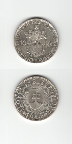 1944 Slovakia Silver 10 Korun BU/UNC S=