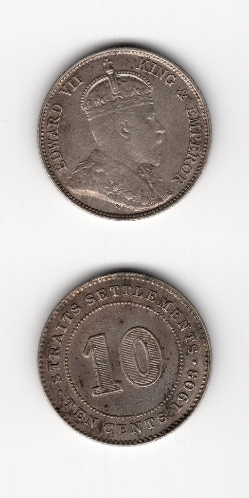 1903 Straits Settlements 10 Cents AEF
