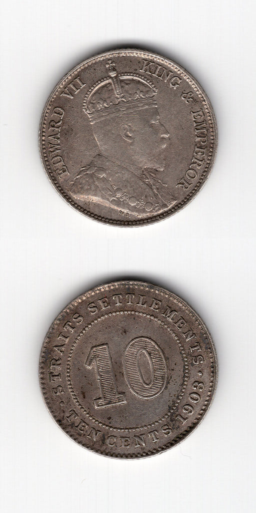 1903 Straits Settlements 10 Cents AEF