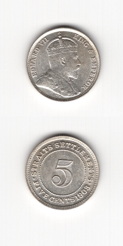 1903 Straits Settlements 5 Cents AUNC
