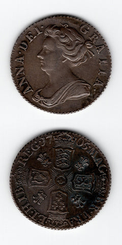 1705 Anne Sixpence AEF/EF