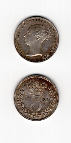 1856 Threepence UNC