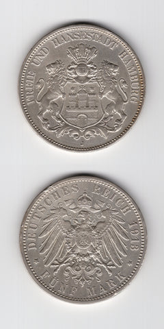 1913 J Hamburg 5 Mark AEF