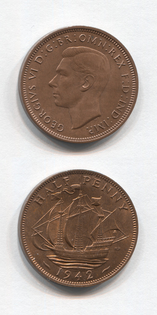1942 Halfpenny UNC