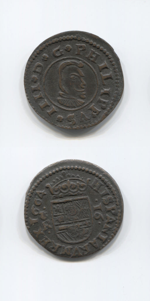 1664 R AE Spain 16 Maravedis AEF