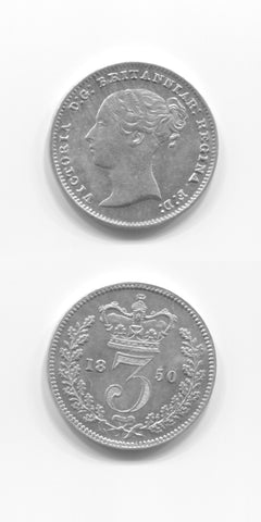 1850 Silver Threepence UNC