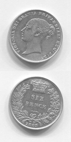 1863  Sixpence AEF