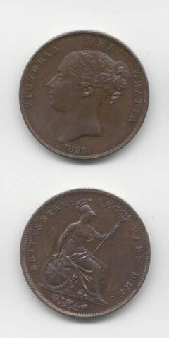 1858 Victoria AUNC Penny