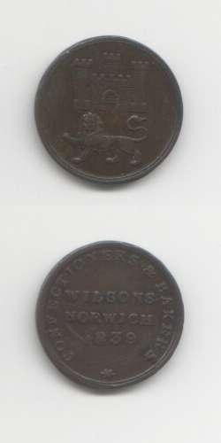 1839 Norfolk VF Tokens 19th Century Silver & Coin Weights