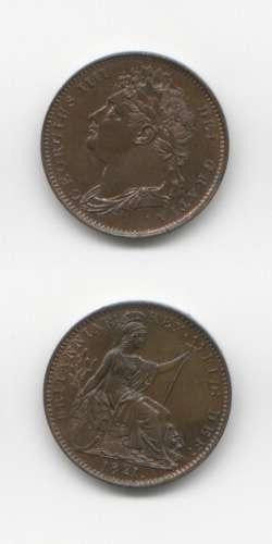 1821 George 4 UNC Farthing