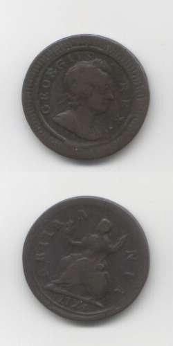 1724 George 1 GF Farthing