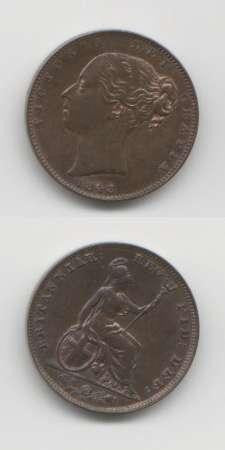 1843 Victoria UNC Farthing