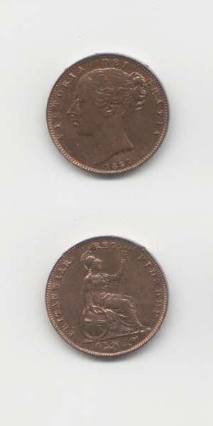 1857 Victoria UNC Farthing