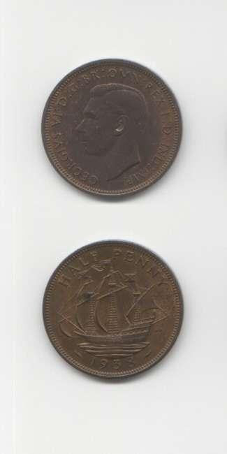 1938 George 6 UNC Halfpenny