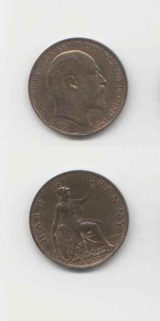 1902 Edward 7 UNC/BU Halfpenny