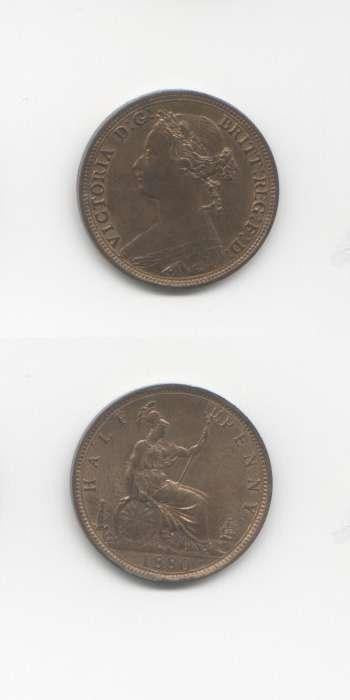 1880 Victoria UNC Halfpenny