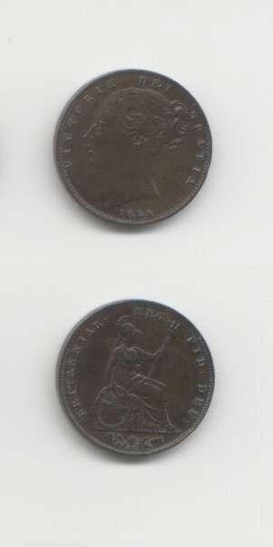 1854 Victoria GEF Farthing