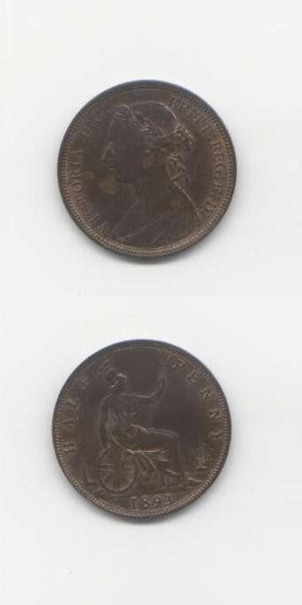 1893 Victoria UNC Halfpenny