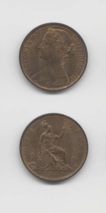 1875 Victoria UNC Penny