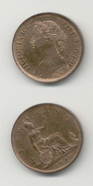 1890 Victoria BU Farthing