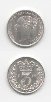 1886 Victoria UNC Threepence Groat