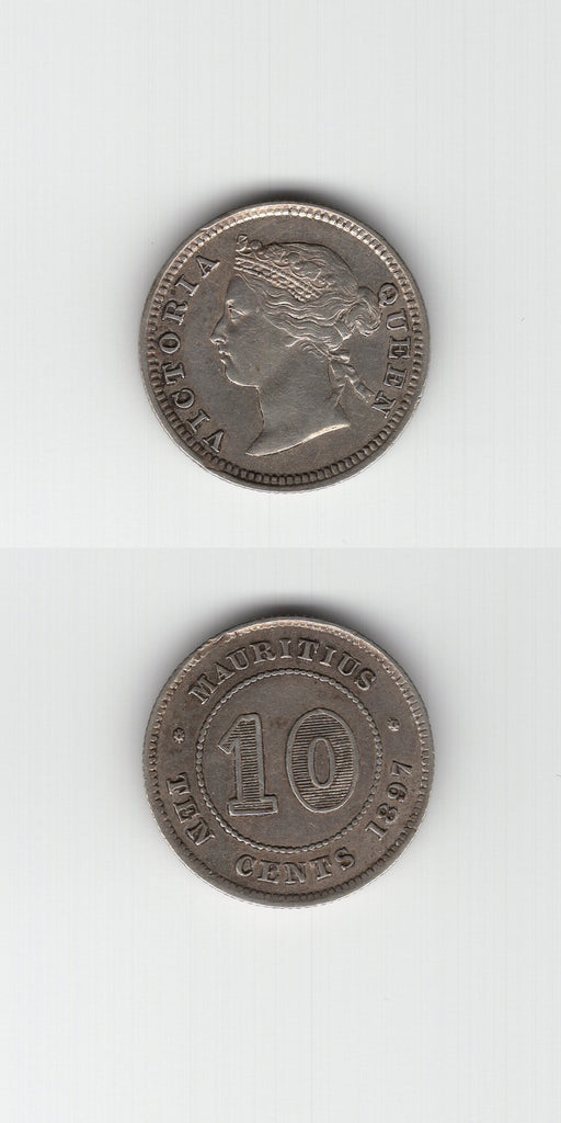 1897 Mauritius Silver 10 Cent AEF
