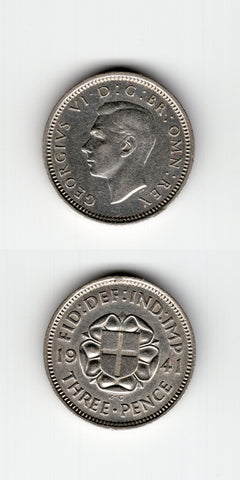 1941 Silver Threepence AEF/EF