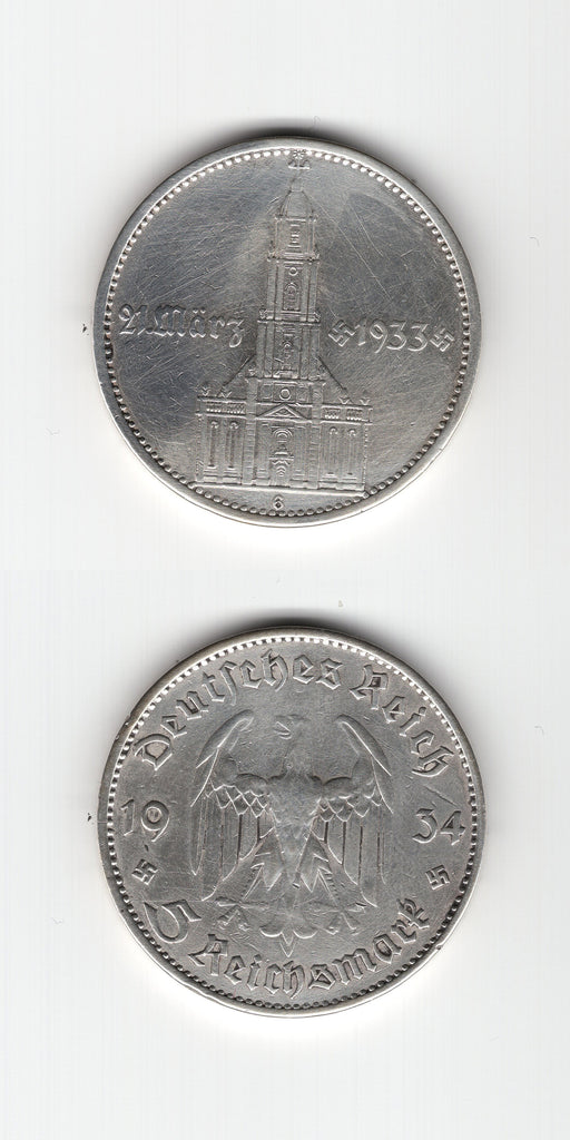 1934 G  5 Reichmark GVF