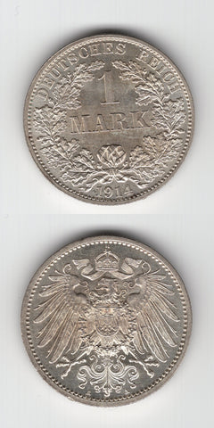 1914 A  Germany Silver Mark BU/UNC