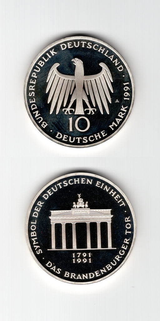 1991 A Germany Silver Proof 10 Mark UNC